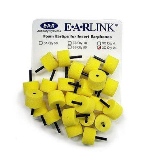 3M 420-2028 E-A-RLINK 3C Jumbo Yellow Foam Eartips,  Pack of 24